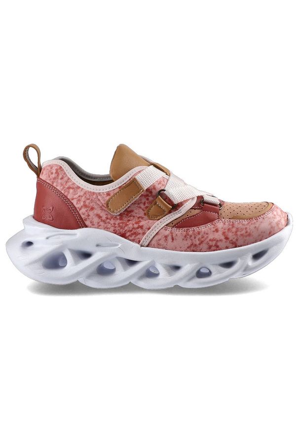 Koralowe Sneakersy Maciejka Damskie Modne Obuwie. Okazja: na co dzień. Kolor: różowy. Materiał: nubuk, zamsz, skóra. Szerokość cholewki: normalna. Obcas: na platformie. Styl: casual