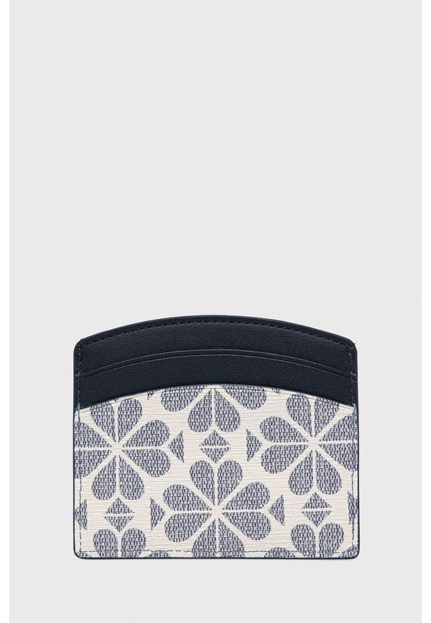 Kate Spade etui na karty skórzane damski kolor granatowy. Kolor: niebieski. Materiał: skóra