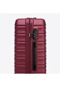 Wittchen - Średnia walizka z ABS-u z żebrowaniem bordowa. Kolor: czerwony. Materiał: guma #2