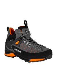 Buty trekkingowe dla dorosłych Alpinus The Ridge Mid Pro. Kolor: szary, pomarańczowy, wielokolorowy. Styl: sportowy. Sport: turystyka piesza