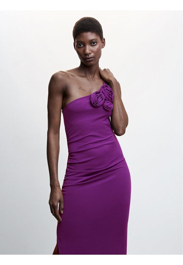 mango - Sukienka wieczorowa Mango. Kolor: fioletowy. Styl: wizytowy