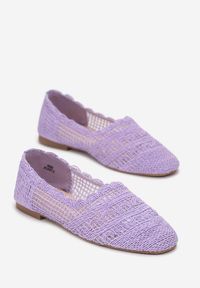 Born2be - Fioletowe Ażurowe Balerinki Taisha. Kolor: fioletowy. Wzór: ażurowy. Sezon: wiosna, lato #4