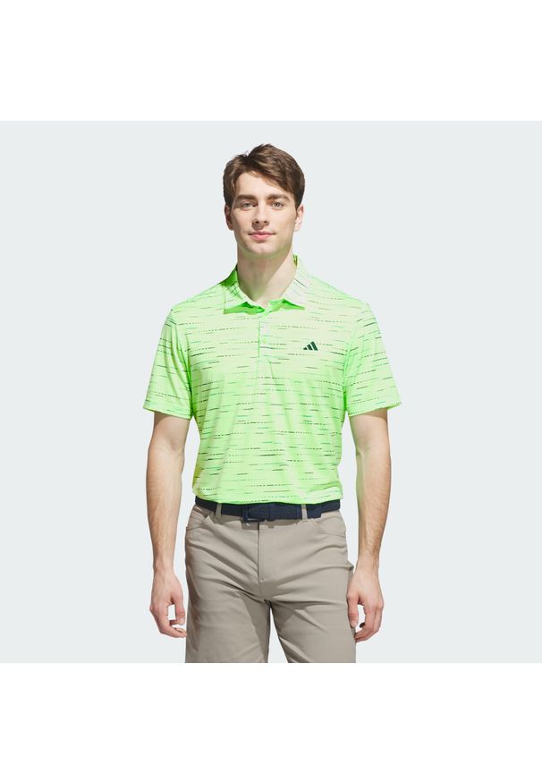 Adidas - Koszulka Ultimate365 Mesh Glimmer Print Polo. Okazja: na co dzień. Typ kołnierza: polo. Kolor: żółty, wielokolorowy, zielony. Materiał: mesh. Wzór: nadruk. Styl: casual, sportowy