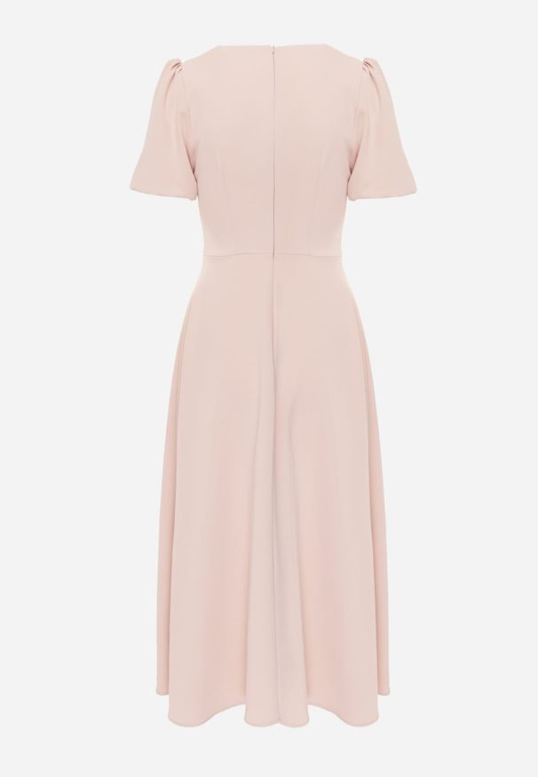 Renee - Różowa Rozkloszowana Sukienka Koktajlowa VICES na Krótki Rękaw Nessesha. Okazja: na randkę, na wesele, na ślub cywilny. Kolor: różowy. Długość rękawa: krótki rękaw. Styl: wizytowy. Długość: mini