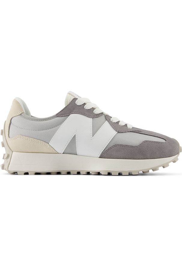Buty unisex New Balance U327FF – szare. Okazja: na co dzień. Kolor: szary. Materiał: zamsz, skóra, materiał, guma, syntetyk. Szerokość cholewki: normalna