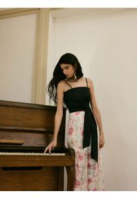 Reserved - Luźne spodnie z żakardowym wzorem - wielobarwny. Materiał: żakard #1