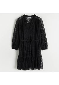 Reserved - Koronkowa sukienka - Czarny. Kolor: czarny. Materiał: koronka