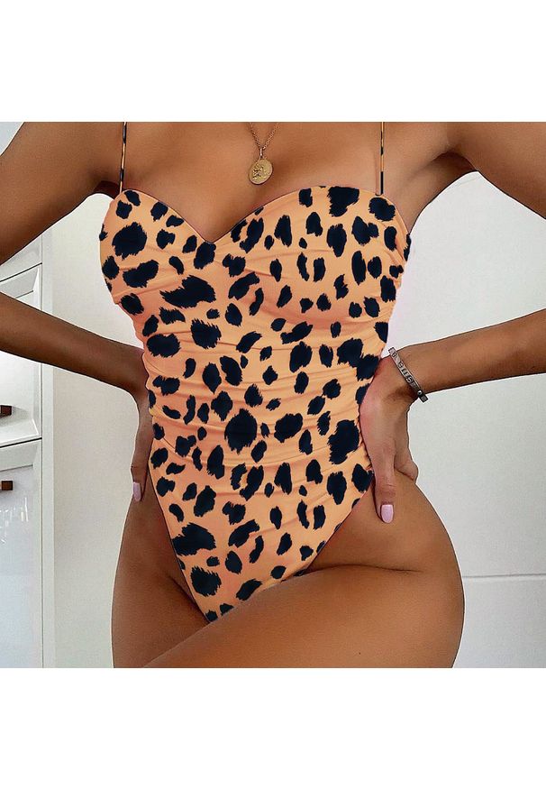 Intica - Strój kąpielowy z cienkimi ramiączkami na plażę i basen Tahmina. Kolor: biały. Materiał: materiał