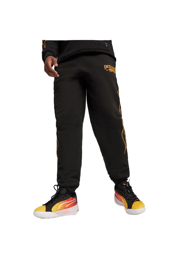 Spodnie męskie Puma Caution Pant. Kolor: czarny. Materiał: bawełna, materiał. Sport: fitness