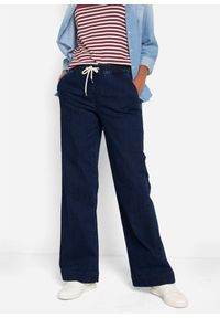 bonprix - Dżinsy ze stretchem wide leg, mid waist. Kolor: niebieski #1