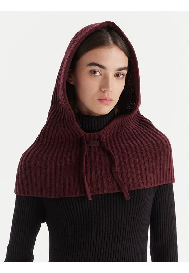 Pinko - PINKO Balaklawa 104494 A2Z1 R57 Bordowy. Kolor: czerwony. Materiał: wełna