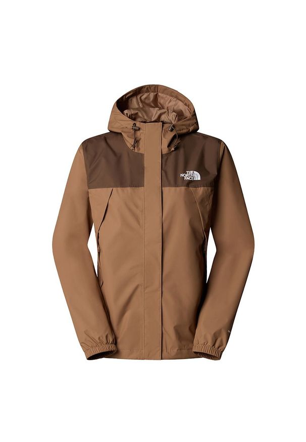 Kurtka The North Face Antora Rain Jacket 0A8BKD5K21 - brązowa. Typ kołnierza: kaptur. Kolor: brązowy. Materiał: poliester, materiał. Styl: sportowy, klasyczny