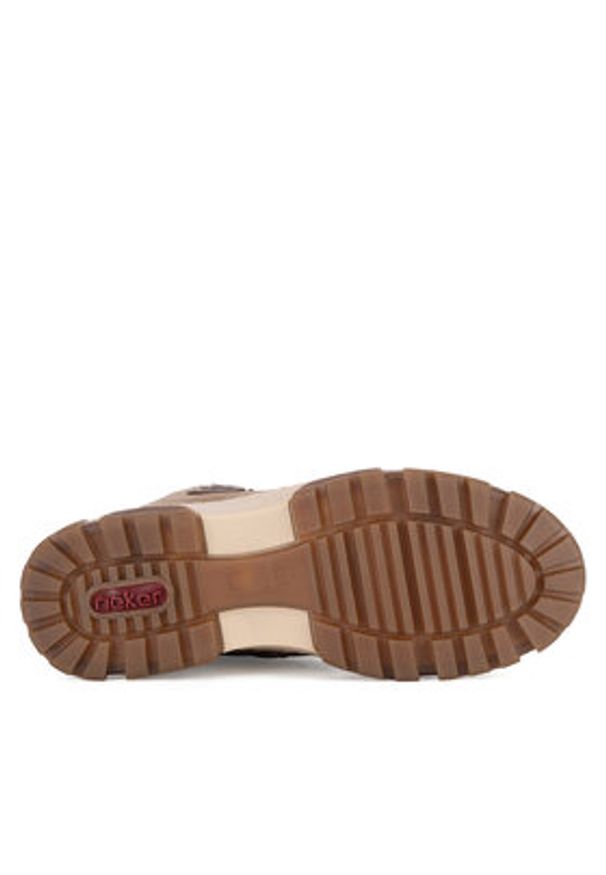 Rieker Trzewiki X8647-64 Beżowy. Kolor: beżowy. Materiał: materiał