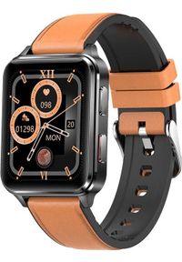 Smartwatch Kumi KU5 Pro Czarno-brązowy (KU-KU5P/BN). Rodzaj zegarka: smartwatch. Kolor: czarny, wielokolorowy, brązowy