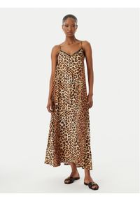 LOLA CASADEMUNT Sukienka letnia LS2616004 Beżowy Relaxed Fit. Kolor: beżowy. Materiał: wiskoza. Sezon: lato #1