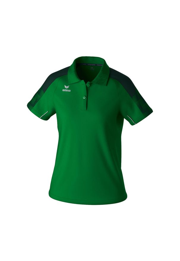 ERIMA - Damska koszulka polo Erima Evo Star. Typ kołnierza: polo. Kolor: zielony. Długość rękawa: raglanowy rękaw. Sport: piłka nożna