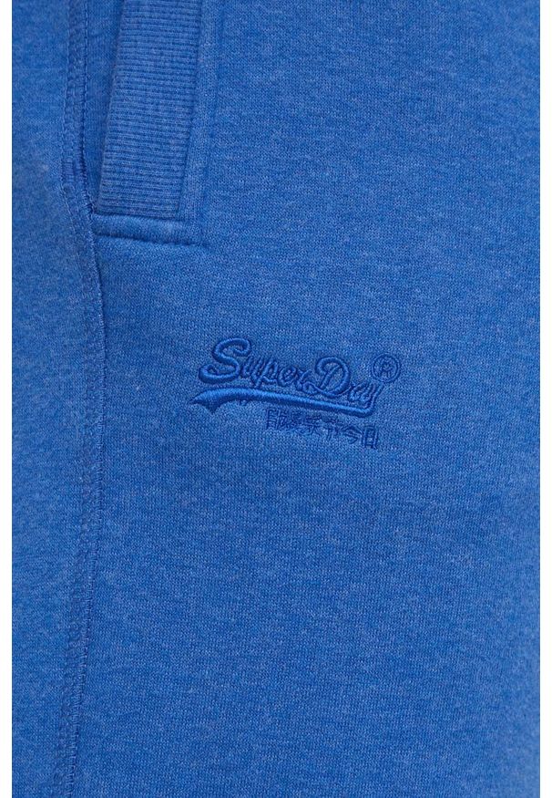 Superdry spodnie dresowe męskie melanżowe. Kolor: niebieski. Materiał: dresówka. Wzór: melanż