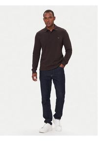 Emporio Armani Underwear Polo EM002200 AF14982 U6031 Brązowy Regular Fit. Typ kołnierza: polo. Kolor: brązowy. Materiał: bawełna #4