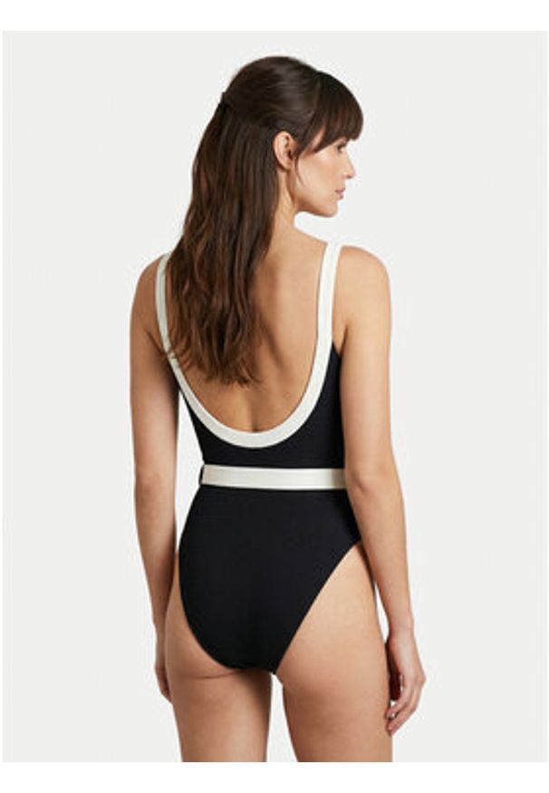 Seafolly Strój kąpielowy Band Wave 11220-305 Czarny. Kolor: czarny. Materiał: syntetyk