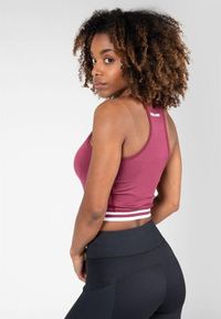 GORILLA WEAR - Mesa Zip Front - burgundowy crop top damski. Kolor: czerwony, brązowy, wielokolorowy. Sport: fitness