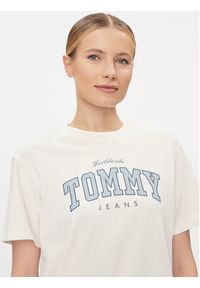 Tommy Jeans T-Shirt Varsity Lux DW0DW17375 Biały Relaxed Fit. Kolor: biały. Materiał: bawełna