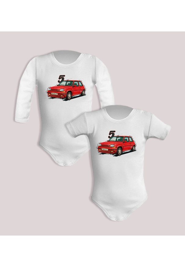nikiniki - Renault 5 — body (Rozmiar: 3M; Długość rękawa: długi; Rodzaj nadruku: Renault 5). Materiał: bawełna. Wzór: nadruk
