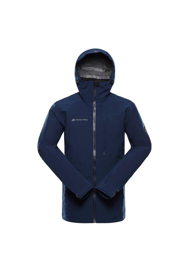ALPINE PRO - Kurtka męska trekkingowa wodoodporna Alpine Pro Zarr 2. Kolor: niebieski. Materiał: hardshell. Sport: turystyka piesza, wspinaczka