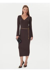 MICHAEL Michael Kors Sukienka dzianinowa MF5835G4VR Brązowy Slim Fit. Kolor: brązowy. Materiał: wełna #5