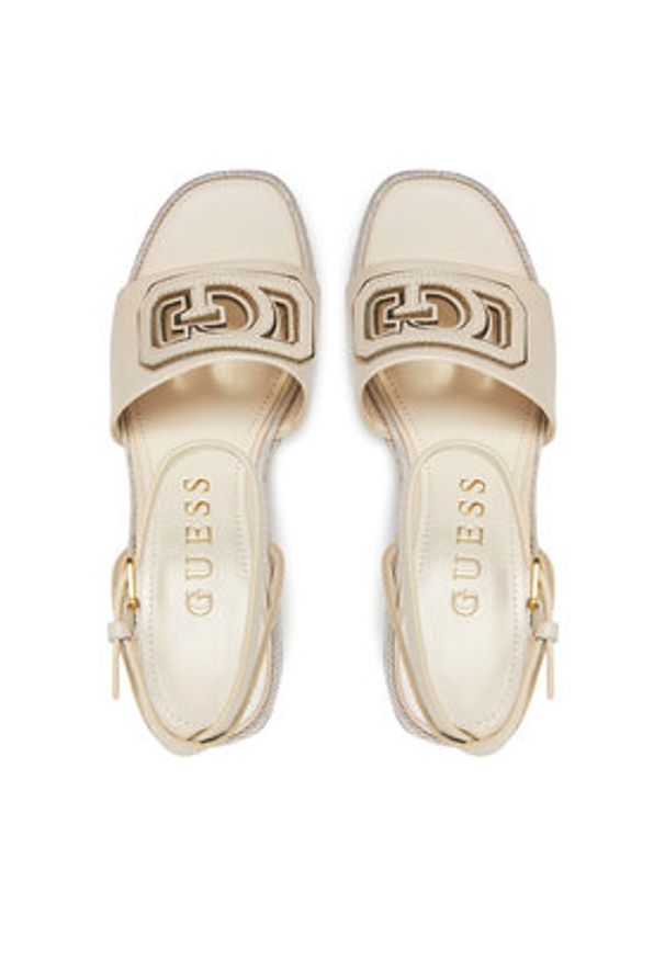 Guess Espadryle FLJTAN LEA04 Écru. Materiał: materiał