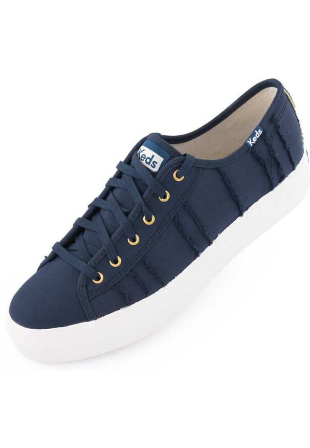 KED - Damskie trampki Keds Triple Kick Eyelash Canvas Indigo roz. 42,5. Okazja: na co dzień. Kolor: wielokolorowy. Materiał: guma