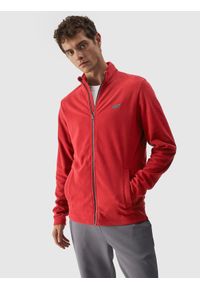 4f - 4F Polar regular ze stójką męski - czerwony XL. Typ kołnierza: kołnierzyk stójkowy. Kolor: czerwony. Materiał: polar. Wzór: gładki. Sezon: zima. Sport: snowboard, narciarstwo, wspinaczka, turystyka piesza #1