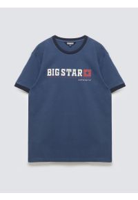 Big-Star - Koszulka męska z linii Authentic z logo BIG STAR ciemnoniebieska Summet 402. Kolor: niebieski. Materiał: bawełna, jeans. Styl: klasyczny, sportowy #1