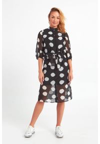 Marella - Sukienka Pagila MARELLA. Typ kołnierza: kołnierzyk stójkowy. Wzór: grochy. Typ sukienki: proste #2