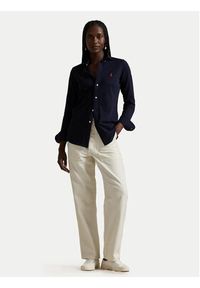 Polo Ralph Lauren Koszula 211924258012 Granatowy Slim Fit. Typ kołnierza: polo. Kolor: niebieski. Materiał: bawełna #5