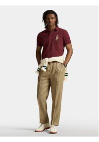 Polo Ralph Lauren Polo 710973159001 Bordowy Custom Slim Fit. Typ kołnierza: polo. Kolor: czerwony. Materiał: bawełna #4