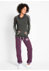 Spodnie sportowe, długie, Level 1 bonprix czarny bez. Kolor: fioletowy. Długość: długie. Styl: sportowy #6