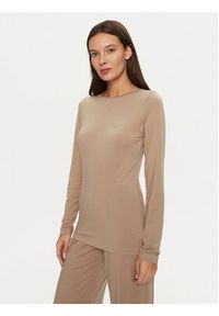 Emporio Armani Underwear Piżama 164790 4F224 16355 Beżowy Regular Fit. Kolor: beżowy. Materiał: lyocell #4