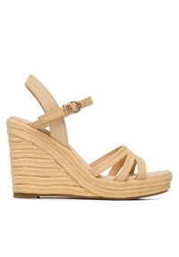 TOMMY HILFIGER - Tommy Hilfiger Sandały Essential Wedge Sandal FW0FW07159 Beżowy. Kolor: beżowy. Materiał: materiał #1