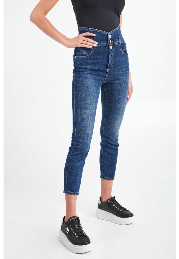 Pinko - Jeansy Simon PINKO. Stan: podwyższony. Wzór: aplikacja, napisy