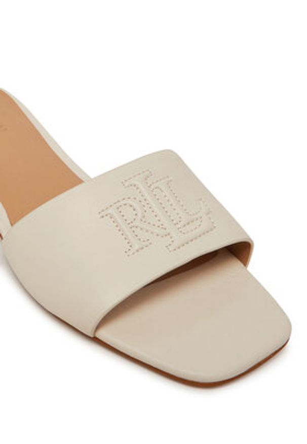 Lauren Ralph Lauren - LAUREN RALPH LAUREN Klapki Everley 802959143009 Biały. Kolor: biały. Materiał: skóra
