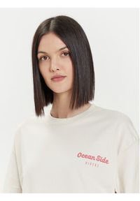 4f - 4F T-Shirt 4FWSS24TTSHF1265 Écru Oversize. Materiał: bawełna #4