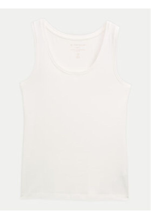 Tom Tailor Top 1045540 Biały Regular Fit. Kolor: biały. Materiał: bawełna