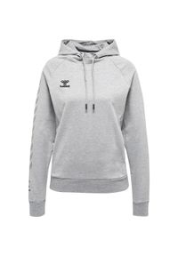 Damska bawełniana bluza z kapturem Hummel Move Grid. Typ kołnierza: kaptur. Kolor: szary. Materiał: bawełna. Sport: fitness #1