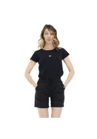 LEONE 1947 APPAREL - Energetyczny damski t-shirt z krótkim rękawem. Kolor: czarny. Materiał: tkanina. Długość rękawa: krótki rękaw. Długość: krótkie. Sport: fitness