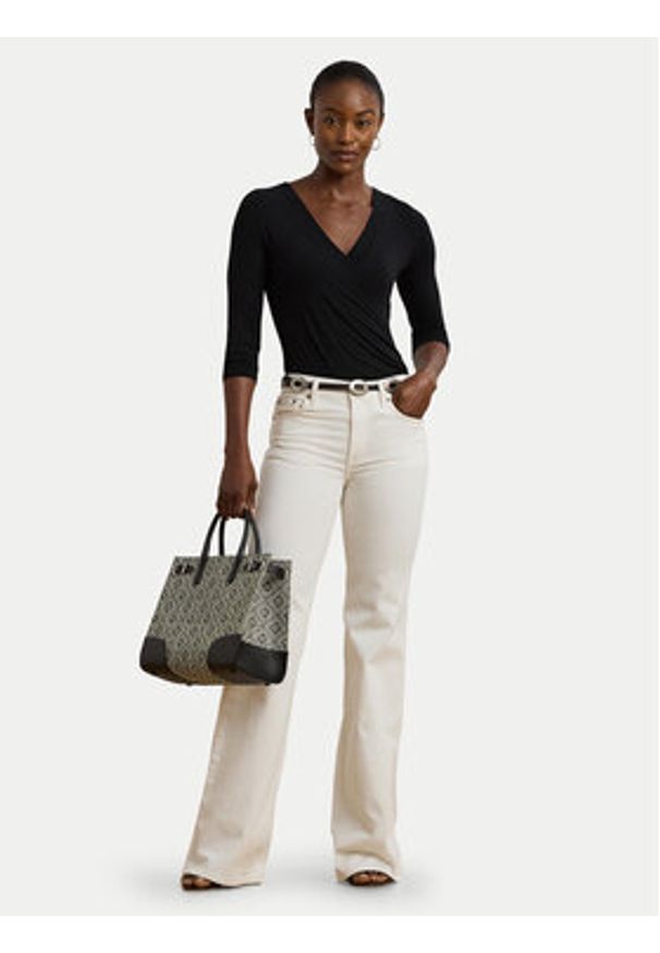 Lauren Ralph Lauren Bluzka 200824366001 Czarny Slim Fit. Kolor: czarny. Materiał: wiskoza