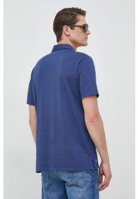 Polo Ralph Lauren polo z domieszką lnu kolor granatowy gładki. Typ kołnierza: polo. Kolor: niebieski. Materiał: len. Wzór: gładki #3