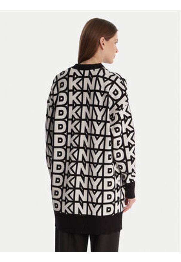 DKNY Kardigan P5MXAX88 Écru Relaxed Fit. Materiał: wiskoza
