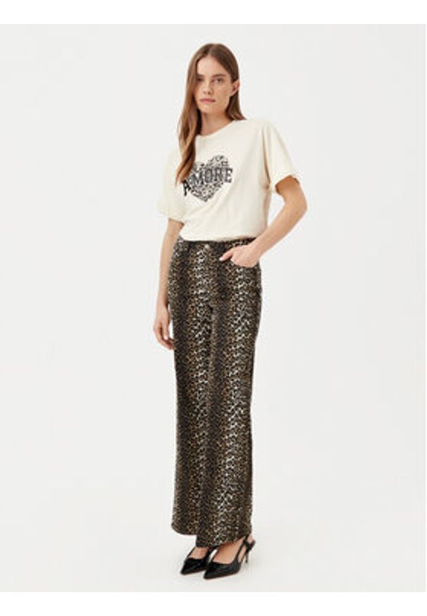 only - ONLY T-Shirt Lucy 15339887 Beżowy Loose Fit. Kolor: beżowy. Materiał: bawełna