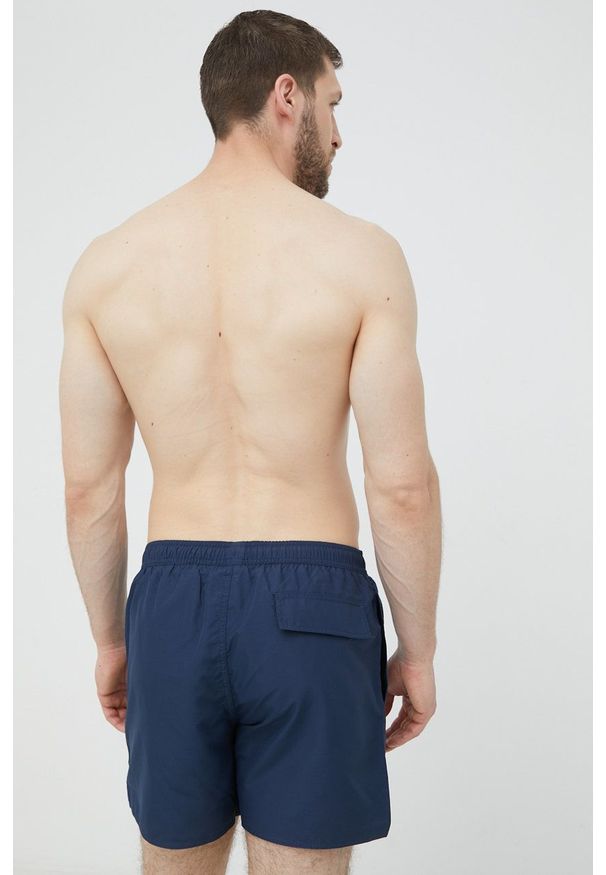 EA7 Emporio Armani szorty kąpielowe kolor granatowy. Kolor: niebieski. Materiał: tkanina. Wzór: aplikacja