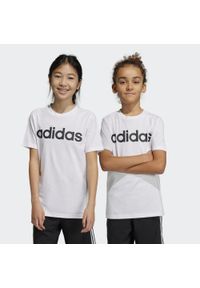 Adidas - Essentials Linear Logo Cotton Tee. Kolor: biały, wielokolorowy, czarny #1